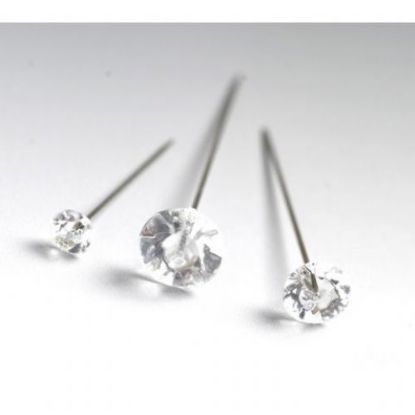 Picture of 4cm (1.5 INCH) DIAMANTE PINS CLEAR X 100pcs