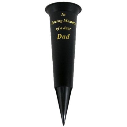 Picture of GRAVE VASE SPIKE BLACK IN LOVING MEMORY OF A DEAR DAD