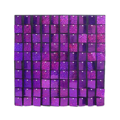 Picture of SEQUIN WALL PANEL 30cm X 30cm SQUARE SEQUINS HOLOGRAPHIC PURPLE