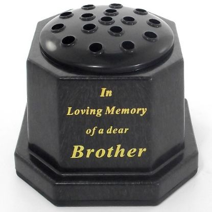 Picture of GRAVE VASE BLACK IN LOVING MEMORY OF A DEAR BROTHER