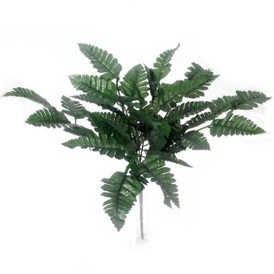 Picture of 44cm LEATHER FERN BUSH DARK GREEN