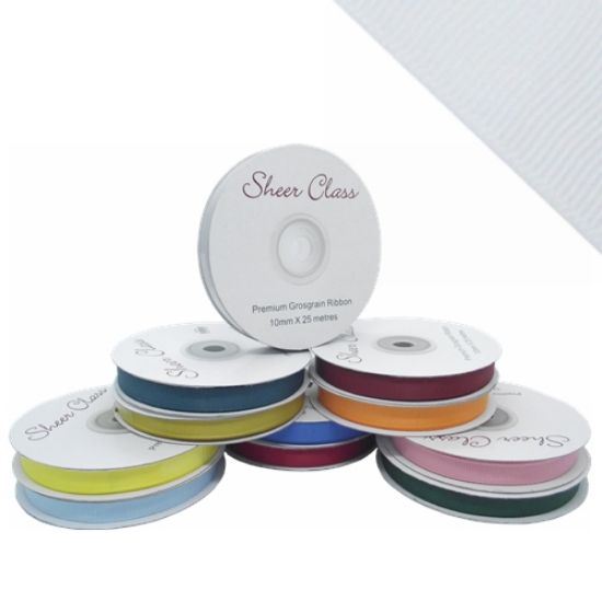 Picture of GROSGRAIN RIBBON 10mm X 25met WHITE