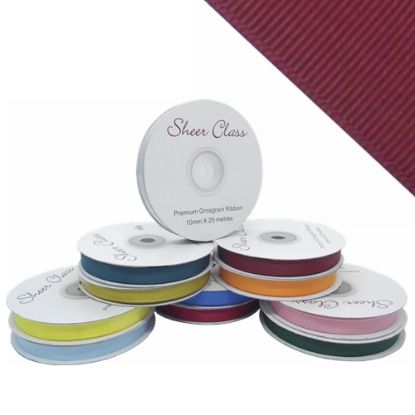 Picture of GROSGRAIN RIBBON 10mm X 25met BURGUNDY