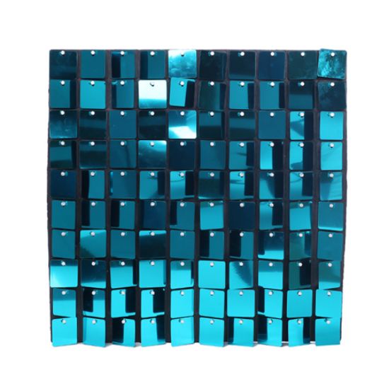 Picture of SEQUIN WALL PANEL 30cm X 30cm SQUARE SEQUINS TURQUOISE