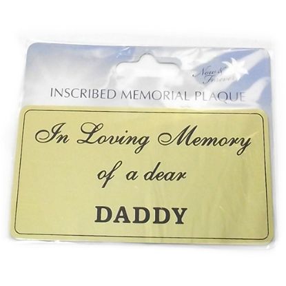 Picture of RECTANGULAR STICK-ON METAL PLAQUE GOLD - I-L-M OF A DEAR DADDY