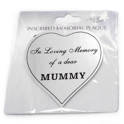 Picture of HEART STICK-ON METAL PLAQUE SILVER - I-L-M OF A DEAR MUMMY