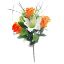 Picture of 30cm ROSEBUD AND LILY MIXED BUSH ORANGE/CREAM