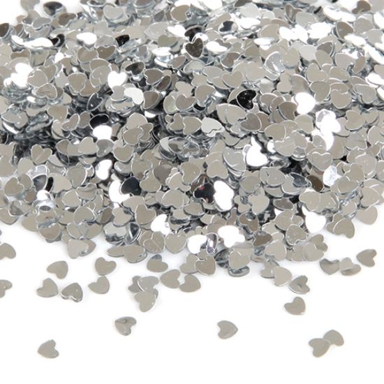 Picture of CONFETTI 14g 3mm MINI HEARTS SILVER