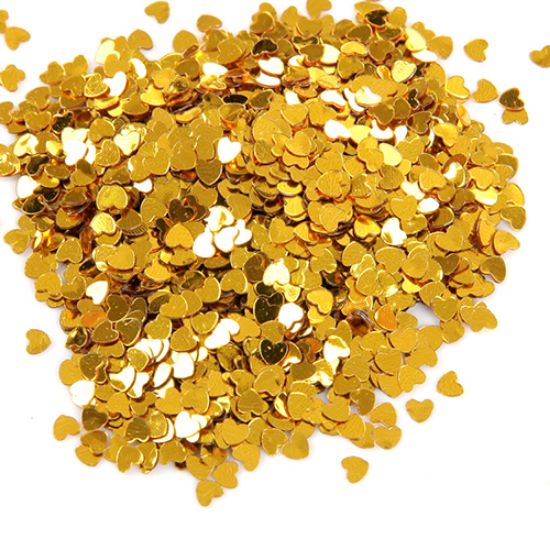 Picture of CONFETTI 14g 3mm MINI HEARTS GOLD