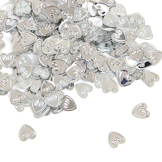 Picture of CONFETTI 14g HEARTS SILVER