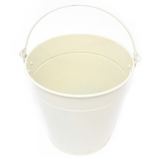 Picture of 13cm METAL BUCKET WITH HANDLE CREAM