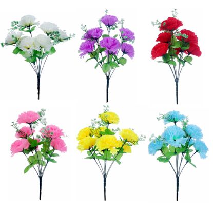 Picture of 36cm CARNATION BUSH (8 HEADS) ASSORTED X 36pcs