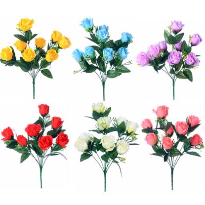 Picture of ROSE BUSH (8 HEADS) ASSORTED X 36pcs