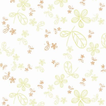 Picture of CELLOPHANE  ROLL 80cm X 100met PRETTY FLOWERS PASTEL YELLOW/ORANGE