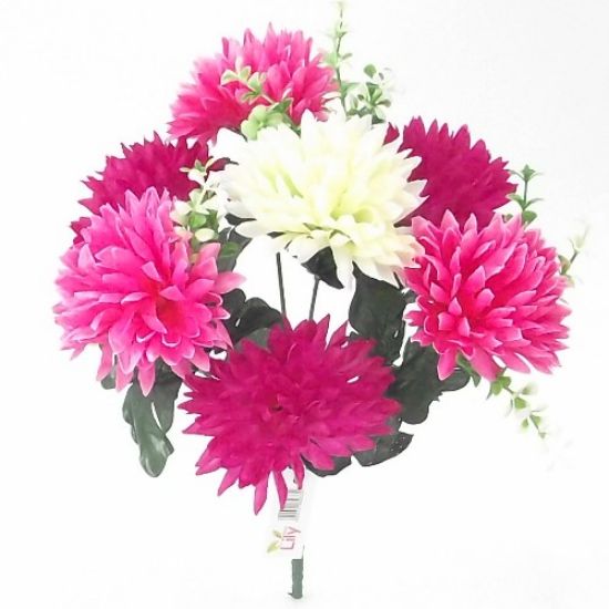 Picture of SPIKY CHRYSANTHEMUM BUSH IVORY/PINK/CERISE