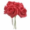 Picture of PRINCESS COLOURFAST FOAM ROSE BUNCH OF 6 LIGHT RED