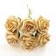 Picture of PRINCESS COLOURFAST FOAM ROSE BUNCH OF 6 PEARLISED GOLD