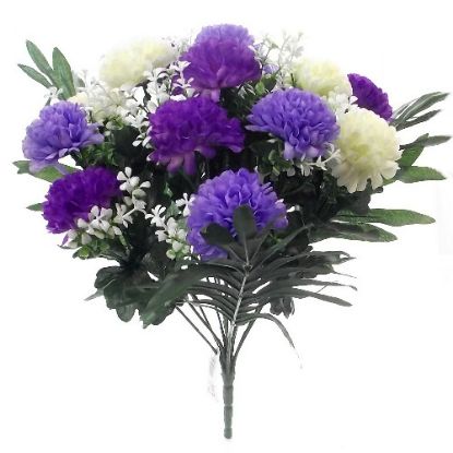 Picture of MINI CHRYSANTHEMUM BUSH (14 HEADS) IVORY/LILAC/PURPLE