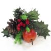 Picture of CHRISTMAS PICK WITH CONE APPLE AND RED BERRIES NATURAL