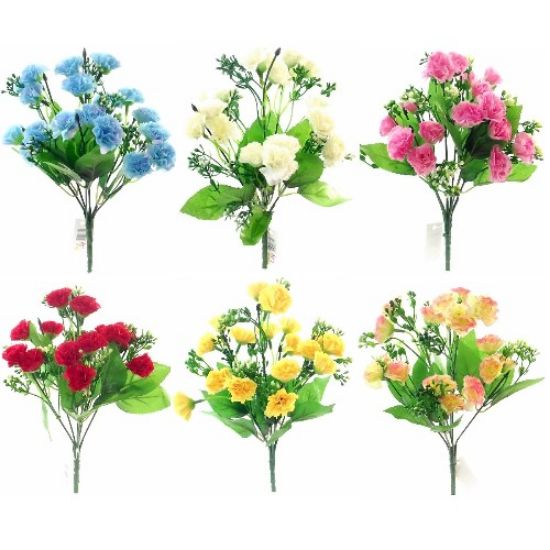 Picture of 31cm MINI CARNATION BUSH ASSORTED X 48pcs