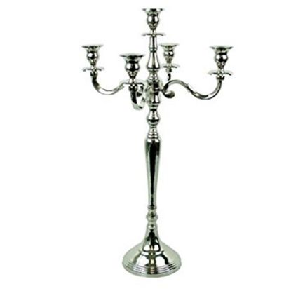 Picture of 50cm ALUMINIUM 5 ARM CANDELABRA NICKEL PLATED