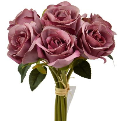 Picture of 31cm OPEN ROSE BUNDLE (BUNDLE OF 7) MAUVE