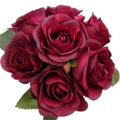 Picture of 31cm OPEN ROSE BUNDLE (BUNDLE OF 7) BURGUNDY