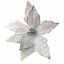 Picture of 45cm SINGLE VELVET POINSETTIA WHITE/SILVER