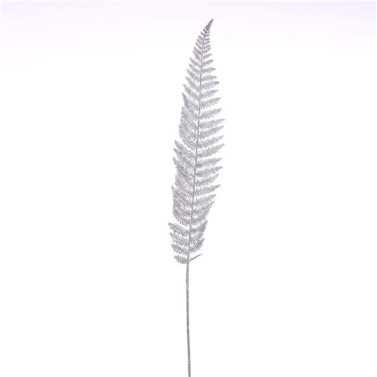 Picture of 92cm GLITTERED BRACKEN FERN SPRAY SILVER