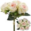 Picture of 26cm LARGE VELVET TOUCH OPEN ROSE BUNDLE (BUNDLE OF 7) PEACH/CREAM