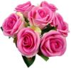 Picture of 26cm LARGE VELVET TOUCH OPEN ROSE BUNDLE (BUNDLE OF 7) PINK