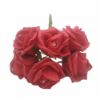 Picture of PRINCESS COLOURFAST FOAM ROSE WITH DIAMANTE BUNCH OF 6 LIGHT RED