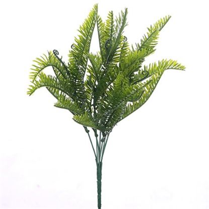 Picture of 34cm PLASTIC FERN BUSH 2 TONE GREEN