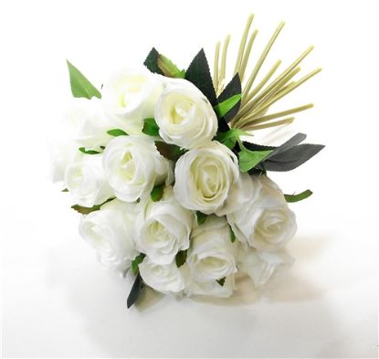 Picture of 26cm ROSEBUD BUNDLE (18 HEADS) WHITE