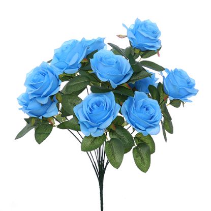 Picture of 42cm LARGE OPEN ROSE BUSH BLUE