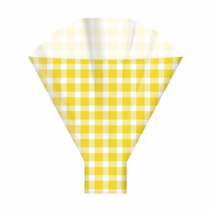 Picture of GINGHAM FLOWER SLEEVES 50x44x12cm YELLOW X 50pcs