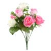 Picture of ROSEBUD BUSH WITH GYP (9 HEADS) IVORY/CERISE/PINK