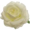 Picture of SINGLE ROSE FLOWER HEAD IVORY X 12pcs