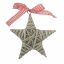 Picture of 15cm WICKER STAR WITH RED GINGHAM RIBBON