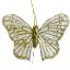 Picture of 8cm FEATHER BUTTERFLY ON 20cm WIRE IVORY/GOLD X 12pcs