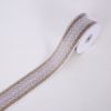 Picture of 50mm HESSIAN AND LACE WOVEN EDGE RIBBON NATURAL/WHITE X 10yds