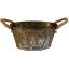 Picture of 18.5cm METAL OVAL PLANTER WITH ROPE EARS - REINDEER