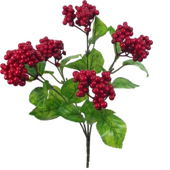 Picture of 32cm BERRY CLUSTER BUSH RED