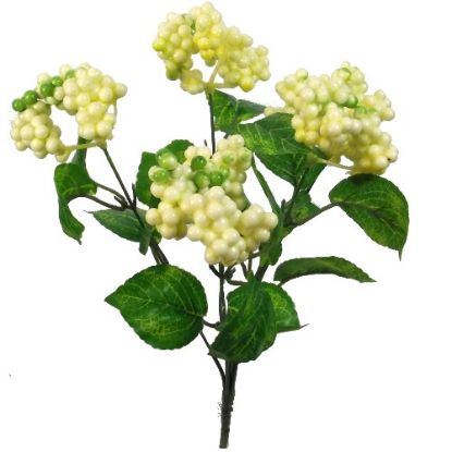 Picture of 32cm BERRY CLUSTER BUSH CREAM/GREEN