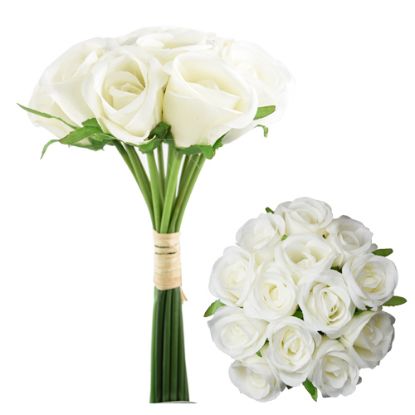 Picture of 25cm ROSEBUD BUNDLE (13 STEMS) IVORY