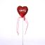 Picture of 6cm GLITTERED LOVE HEART ON 17cm PICK RED X 6pcs