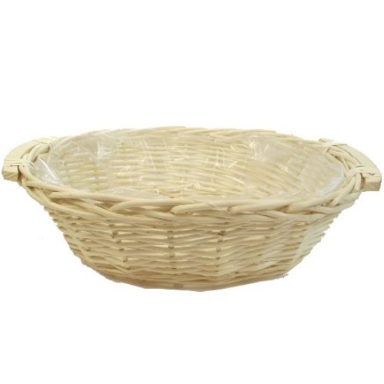 Picture of 44cm LARGE STRONG OVAL HAMPER BASKET NATURAL