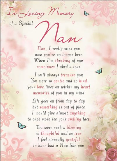 Picture of PLASTIC COATED MEMORIAL CARD X 6pcs - I-L-M OF A SPECIAL NAN