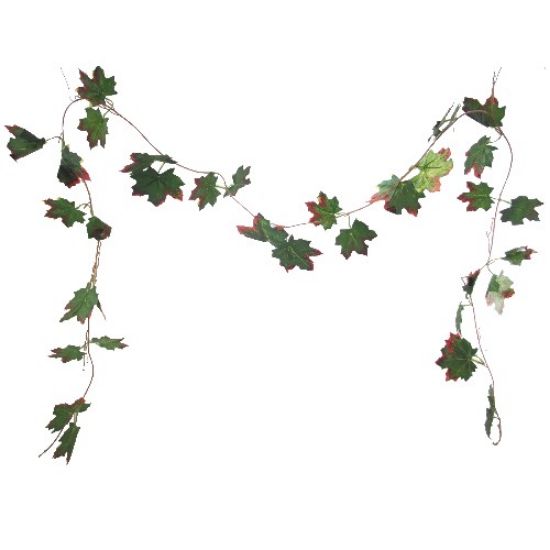 Picture of 8ft MAPLE LEAF GARLAND GREEN/RED X BAG OF 5pcs