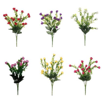 Picture of 37cm MINI ROSEBUD BUSH ASSORTED X 48pcs